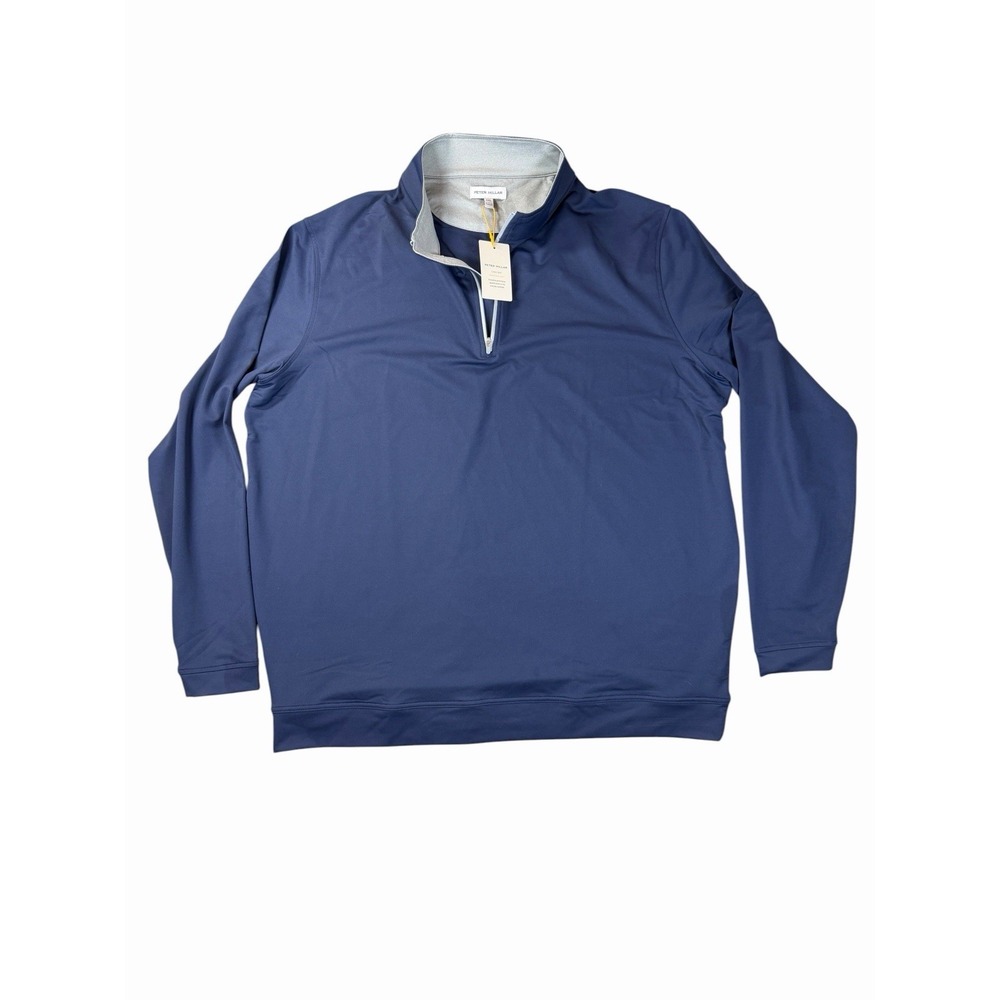 Peter Millar Crown Sport 1/4 Zip Pullover Men's 2XL Blue Performance Golf